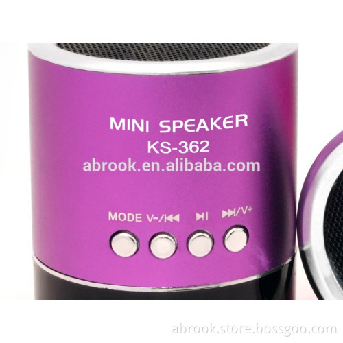 Flash LED TF Micro SD portable mini speaker with fm radio